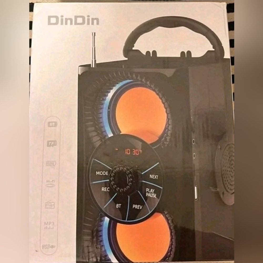 Portable Bluetooth Party Speaker with LED Rings